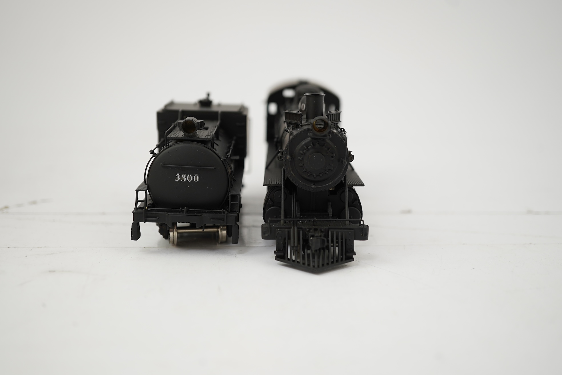 Two boxed HO gauge Union Pacific locomotives; an LMB Models model of Class 9000, 9000, 4-12-2 locomotive with bogie tender, together with another Japanese brass model of 4-4-2, 3300, locomotive with bogie tender, both po